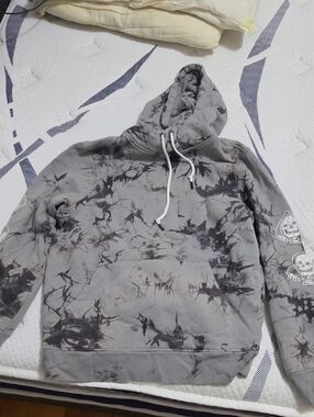 Gray Tie-Dye Hoodie Sweatshirt - Unbranded